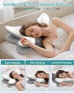 Cervical Neck Pillow for Pain Relief - Ergonomic Pillow Memory Foam Pillows for Sleeping, Cooling Orthopedic Neck Support Pillow, Contour Cervical Pillow Bed Pillow for Back Stomach Sleepers - Image 6