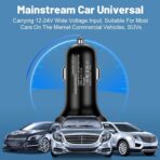Super Fast Charge USB C Car Phone Charger Adapter 6 in 1 with Voltage Display 250W Multi Port Cigarette Lighter USB Charge for iPhone 16 15 14 13 12 11 Samsung Galaxy Huawei Oneplus Oppo Vivo - Image 9