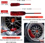 Professional 4 Pack Long Handle Wheel Brush Kit for Cleaning Wheel and Tire- 2X Soft Wheel Cleaning Brush, Detailing Brush and Stiff Tire Brush, Bendable& Durable Wheel Rim Cleaner Brush Set - Image 5