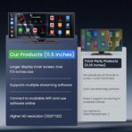 Largest 11.5 inch Wireless CarPlay Screen for Car,Built-in N-etflix/YouTube/TikTok and other apps,A-pple CarPlay & Android Auto screen with1080P Backup Camera/Navigation/Voice Control,for All Vehicles - Image 9