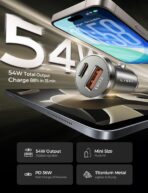 LISEN 54W Mini Cigarette Lighter Adapter Car Charger USB C Fast Charging, 12V Cigarette Lighter USB Car Charger Fast Charging Adapter, for iPhone 17 Pro Max 16 15 14 13 12 Plus Mini, Samsung S26 S25 - Image 3