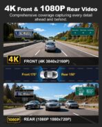 JOMISE 4K Dash Cam Front and Rear with 5Ghz WiFi GPS, Dual Dashcam with 64GB Card, 3" Screen, Night Vision, 24H Parking Mode – Reliable Dash Camera for Family Cars, Rideshare Drivers, and Trucks - Image 2