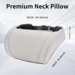 Car Headrest Memory Foam Neck Pillow for Driving with Leather Cover Soft Comfortable Seat Head Pillow Cushion for Most Cars SUV Sedan Home Office Off-White (Beige) (1PC) - Image 6