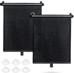 Sfee Car Window Shade for Side Windows, 2 Pack Sun Shade Retractable for Car Blocks Heat and UV Rays Glare Protection Roller Sunshade Visor for Baby, Kids, Pets, Passengers