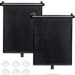 Sfee Car Window Shade for Side Windows, 2 Pack Sun Shade Retractable for Car Blocks Heat and UV Rays Glare Protection Roller Sunshade Visor for Baby, Kids, Pets, Passengers