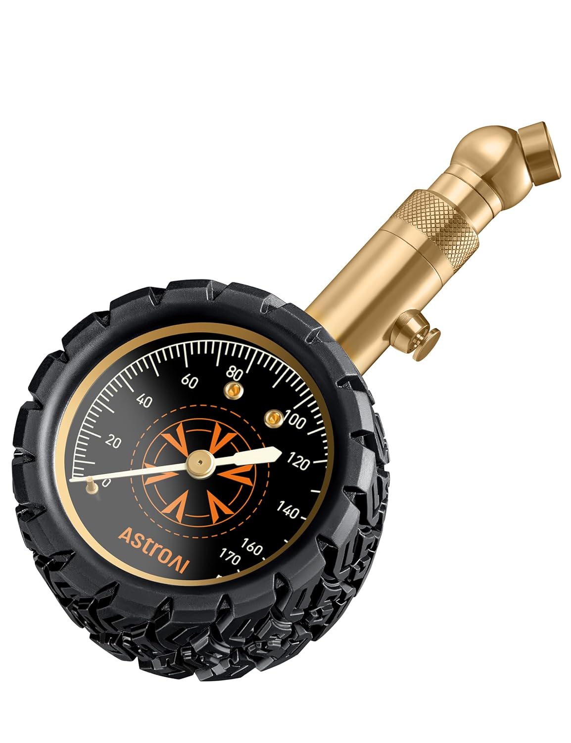 71SvoWE6lCL._SL1500_.jpg AstroAI Tire Pressure Gauge 6-170 PSI, Large 2" Easy Read Glow Dial Tire Gauge, Certified ANSI B40.1(1%) Accurate, Compatible for Bicycle, Car, SUV, Truck & Motorcycle - Image 1