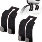 Car Purse Hook Purse Hook for Car Seats Headrest Car Seat Hooks,Heavy Duty Vehicle Organizer for Handbags, Groceries, Purses, Keep Car Tidy (Black, 2 Pack)