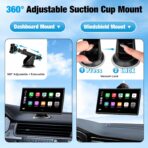 7 inch Carplay Screen for Car - Supports Wireless Apple Carplay & Android Auto, Portable Touchscreen with Bluetooth, Navigation, Voice Control, Mirror Link,Universal for All Cars (Black) - Image 7