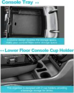 CDEFG 2Pcs Lower Center Console Tray Floor Console Organizer with Cup Holder Compatible with 2025 2026 Hyundai Tucson Limited Accessories Middle Console Storage Box - Image 4