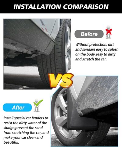 Powerty Custom Fit for Mud Flaps Toyota RAV4 2025 2024 2023 2022 2021 2020 2019 Splash Guards Molded Front and Rear Fender Cover Black ABS 4Pcs Set Hybrid Accessories (Not Fit for 2021 RAV4 Prime) - Image 5