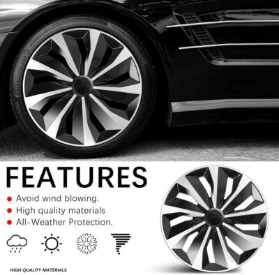 16 inch Hubcaps Set of 4, Automotive Wheel Tire Covers, Wheel Rim Cover Compatible/Replacement with Toyota Volkswagen VW Chevy Nissan Sentra Honda Civic Accord Dodge Ford Kia Cadillac Scion - Image 2