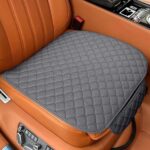 Car Seats Cover, Comfortable Linen Front Seat Cushion Pad with Storage Pocket, Breathable Anti-Slip Seat Protector, Four Seasons Universal Auto Interior Accessories for Car Truck SUV (Grey)