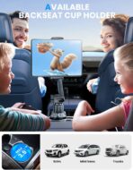 eSamcore Tablet Holder for Car, for iPad Stand Cup Holder Car Mount with 1.57" Depth Large Clamp 15" Height Adjustable Tab Mount Holder for 6"-12.9" Cell Phone iPhone Travel iPad Accessories - Image 7