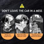 Leather Car Backseat Organizer with Tablet Holder - 9 Large Storage Pockets, Foldable Food Tray & Anti-Scratch Kick Mats - Universal Car Seat Protector for Kids, Pets & Travel Accessories 1 Pack - Image 5