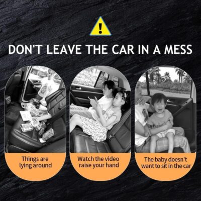 Leather Car Backseat Organizer with Tablet Holder - 9 Large Storage Pockets, Foldable Food Tray & Anti-Scratch Kick Mats - Universal Car Seat Protector for Kids, Pets & Travel Accessories 1 Pack - Image 5