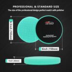 6" Buffing Polishing Pads Kit, 7Pcs 6.5" Backing Plate, Sponge & Woolen Pads - 6" Drill Attachment Set for Car Buffer Polish & Wax (6 Inch (150mm)) - Image 3