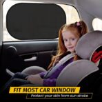 4 Pack Car Window Shade - 20″ × 12″ Car Side Window Covers for Baby, Cars Window Sun Shade, Glare Shield and UV Rays Protection for Your Child, Mesh Window Shades for Baby - Image 4