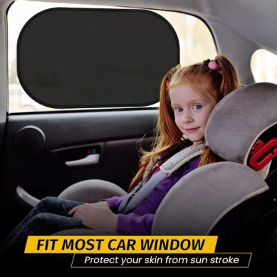4 Pack Car Window Shade - 20″ × 12″ Car Side Window Covers for Baby, Cars Window Sun Shade, Glare Shield and UV Rays Protection for Your Child, Mesh Window Shades for Baby - Image 4