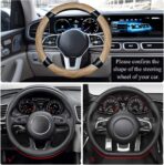 Car Steering Wheel Cover with Durable PU Leather, Universal 18 inch Fit for Car Truck SUV, Breathable Anti Slip Auto Steering Wheel Covers for Men and Women - Image 6