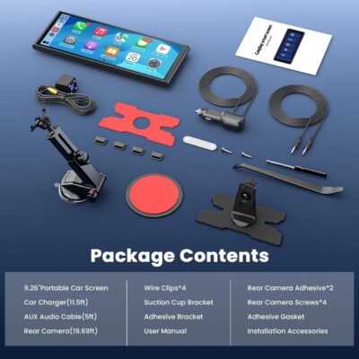 9.26" Wireless Portable Car Play Screen for Apple CarPlay & Android Auto, OTA Updates, Backup Camera, Mirror Link, 5.0 Bluetooth, Voice Control, GPS Navigation, FM - Image 9