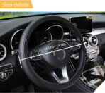 Leather Car Steering Wheel Cover for Men Women, Elastic, Breathable Anti-Slip, Universal 15 inch, (Black1) - Image 2