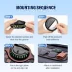 Multifunction Car Anti Slip Mat, 360° Rotatable Phone Holder Dashboard Pad with Temporary Parking Number Rotatable Car Anti Slip Mat Phone Holder (Black-1PC) - Image 3