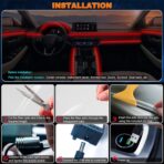 Interior Car LED Strip Lights with Wireless APP and Remote Control, RGB 5 in 1 Ambient Lighting Kits with 236 inches Fiber Optic, 16 Million Colors Car Neon Lights, Sync to Music - Image 8