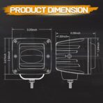 2Pcs 3 Inch SAE LED Fog Lights Off Road DOT Approved Driving Lights Pods Square LED Cubes Work Light Fog Lamps for Trucks Wrangler JK Ram 4X4 Boat Motorcycle Tacoma - Image 7