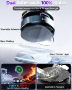 for Magsafe Car Mount Charger, 15W Fast Charging Wireless Car Charger [120LBS Suction &3800gf Magnet] 780° Adjustable, Vacuum Magnetic Phone Holder for Your Car for iPhone & Android, Metal Stand Rotor - Image 8