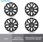4-Pack Universal Hubcaps Replacement R14 14 inch, Steel Wheel Rim Cover for Most Cars Trucks Sedans SUV, 14" 14 in Wheel Covers Hub Caps (Gray+Black Color) - Image 3