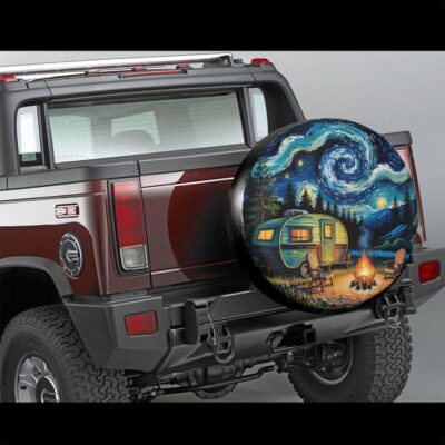 Starry Night Spare Tire Cover Wheel Protector Universal Fit for 14 Inch Tires for RV SUV Truck Camper Travel Trailer - Image 3