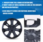 ROXX Black Lacquer Hubcaps Wheel Covers, Universal Wheel Covers Guards Snap On Auto Tire Rim OEM Style Replacement, Fits Most Car Trunk SUV-Set of 4 (14-inch) - Image 5