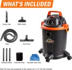 Armor All VO405P 0901 4 Gallon Wet/Dry Vac 2.0 Peak HP Shop Vacuum with Nozzles & Brush,Black/Orange - Image 3