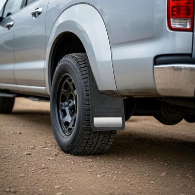 AUTOXBERT Mud Flaps for Trucks Heavy Duty Universal Rubber Mud Flaps Car Dirty Fender All Weather Mudguards Front Rear Splash Guards with Stainless Steel Plates, 2pc- Black - Image 6