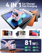 JOYROOM Bluetooth 6.0 Car Adapter FM Transmitter 81W Fast Charging Cigarette Lighter Hands-Free Calling Support USB Drive, Pink - Image 8