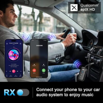 Premium Airplane Bluetooth 5.4 Transmitter Adapter,Supports 2 AirPods/Headphones 2-in-1 Bluetooth Transmitter Receiver with aptX Low Latency,Wireless Adapter for Flight,TV,Gym,Tablets Car Stereo - Image 4