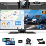 11.5" Wireless Carplay Screen for Car, Portable Apple Carplay & Android Auto Touch Screen, 4K Dash Cam/App Control/Backup Camera/Mirror Link/Voice Control/GPS/Bluetooth,for All Vehicles