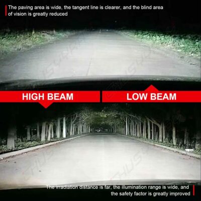 CHUSYYRAY 7" Round Compatible with Ford Deluxe LED Headlight Assembly 1939 1940 1941 1942-1951 for Off-road, DOT Approved, High Low Beam Clear Lens Glass, 6000K 10000LM White, Pack of 2 - Image 6