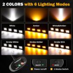 Auxbeam 4 Inch 240W LED Pods, Amber White Fog Light 6 Modes Strobe Lights for Work Truck, Dual Color Combo Offroad Driving Light for Jeep ATV Utv Car, 4 Packs - Image 3