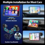 Wireless CarPlay Screen for Car - Portable Dash 9" HD IPS Screen with Strongest Suction Mount, Android Auto, GPS Navigation, Bluetooth Handsfree, Airplay, MirrorCast, Fit Most Cars - Image 6