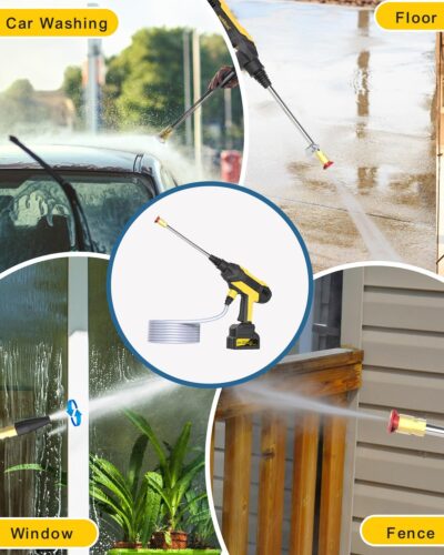 Cordless Pressure Washer - MAX 950 PSI Battery Powered Pressure Washer, 21V Portable Cordless Power Washer with Rechargeable 4.0Ah Battng，Yellow - Image 8