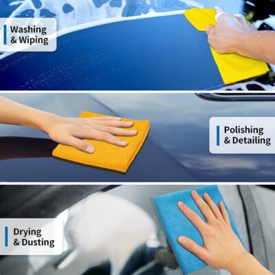 HOMERHYME Microfiber Towels for Cars, 24 Pack Microfiber Cleaning Cloths, 11.5"*11.5" Cleaning Rags Towels Bulk Absorbent Lint-Free, All-Purpose for Detailing, Office, Household Cleaning - Image 3