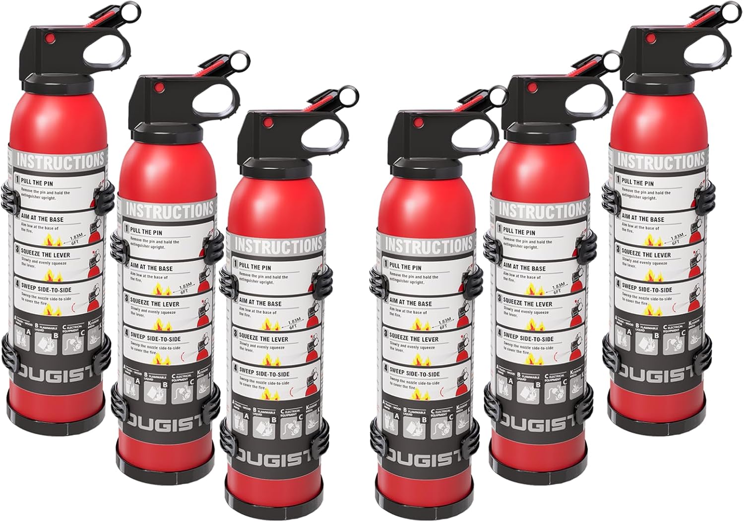 71TkHvtvUkL._AC_SL1500_.jpg Small Fire Extinguisher for Home & Car – (6Pack, 1.32lb Each) Portable Dry Chemical Fire Extinguishing Spray | For Kitchen Grease, Electrical, Vehicle & Garage Fires, Easy to Use - Image 1