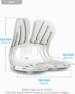 curble Grand(Extra Wide & Sturdy) – Ergonomic Back and Lumbar Support for Good Posture Correction and Back Pain Relief, Perfect for Office, Floor Seat and Work from Home, Patented (Grey) - Image 9