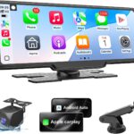 HK5 Carplay Screen for Car, 10.26’’ HD Wireless Apple Carplay & Android Auto Touchscreen with Backup Camera, Car Play Screen iOS 26 Compatible, GPS Navigation/Mirror Link/Siri/FM (No Front Camera)