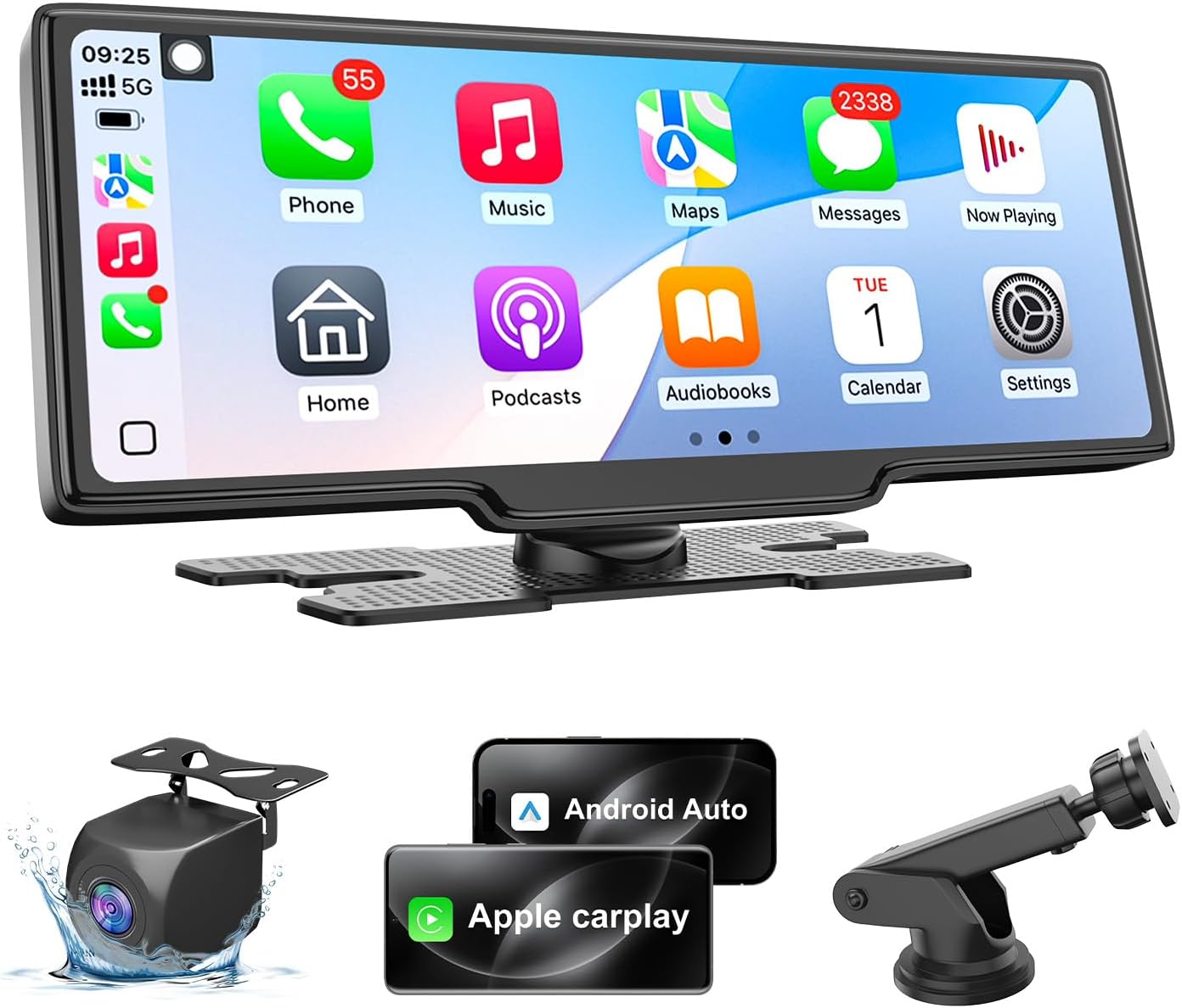 71Tn91x9RQL._AC_SL1500_.jpg HK5 Carplay Screen for Car, 10.26’’ HD Wireless Apple Carplay & Android Auto Touchscreen with Backup Camera, Car Play Screen iOS 26 Compatible, GPS Navigation/Mirror Link/Siri/FM (No Front Camera) - Image 1