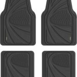FLORICH Car Floor Mats, Waterproof Universal Heavy-Duty 4 Pieces Rubber Floor Mats for Cars, Full Set Car Mats with Anti-Slip Backing Fit for Most SUV, Vans,Trucks, Sedan(Light Black)
