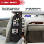 QUICTO 2PCS Car Seat Storage Hanging Bag, Multi-Pocket Seat Side Organizer, Multifunctional Mesh Net Pocket, Can Hold Mobile Phone, Wallet, Glasses, Suitable for Cars, SUVs, Trucks - Image 4