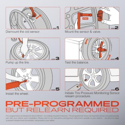 A-Premium 4PCS Pre-Programmed TPMS Sensor Tire Pressure Monitoring Sensor - Compatible with Subaru Forester, Impreza, Legacy, Outback, Tribeca, WRX, WRX STI, XV Crosstrek - 315MHz - Relearn Required - Image 9