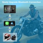 2026 YZW GPS Carplay 5 inch for Motorcycle with Wireless CarPlay & Android Auto, IP69K Waterproof Touch Screen, GPS Nevigation, Supports Bluetooth, Siri, Google Assistant, Vioce Control, Bracket - Image 5